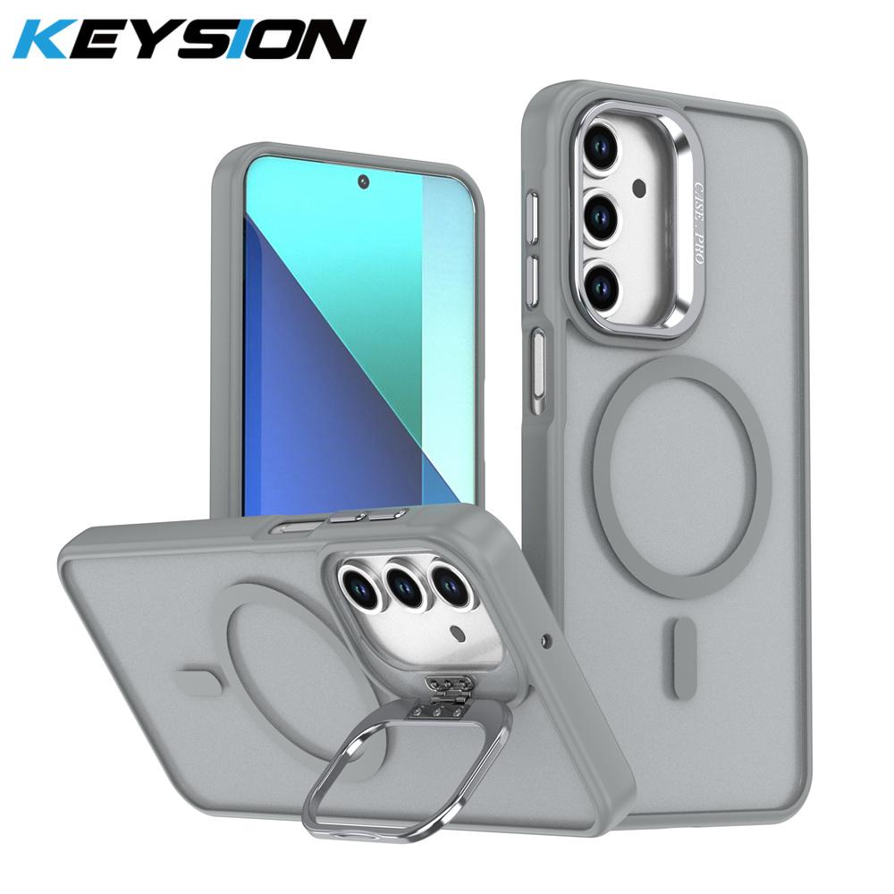 KEYSION Чехол-подставка с магнитом для MagSafe для Samsung Galaxy A55 5G A35 A25 A15 A05S Матовый полупрозрачный ударопрочный чехол