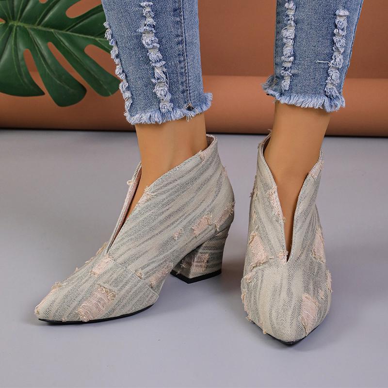 Ковбойские женские массивные туфли, дизайнерские остроносые высокие каблуки, зимние сапоги 2024 года, трендовые зимние новые готические сапоги, туфли-лодочки, сексуальная женская обувь