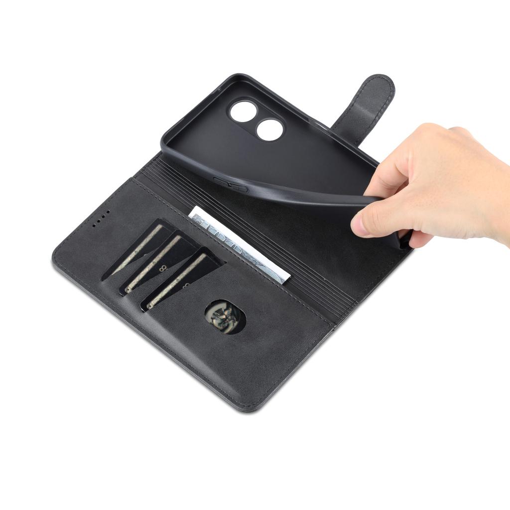 AZNS For Oppo A58 5G/A58x 5G/A78 5G Cowhide Texture Leather Flip Cover Magnetic Stand Wallet Phone Case