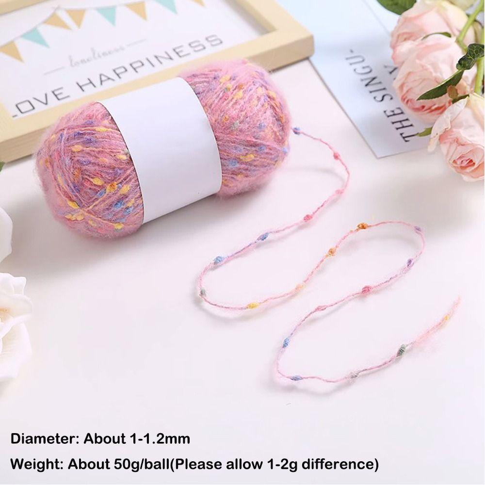 Colored Dots Plush Rainbow Thread DIY Crochet Knitting Soft Hand-woven Scarf