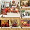 Home Decor Christmas Print Tapestry Snowflake Christmas New Year Gift Dorm Print Wall Hanging Tapestry Tapiz Navideño