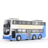 1/90 Scale Double‑Decker Bus Model Pull‑Back Children Vehicle Toy Model with Light Sound Effect for Home