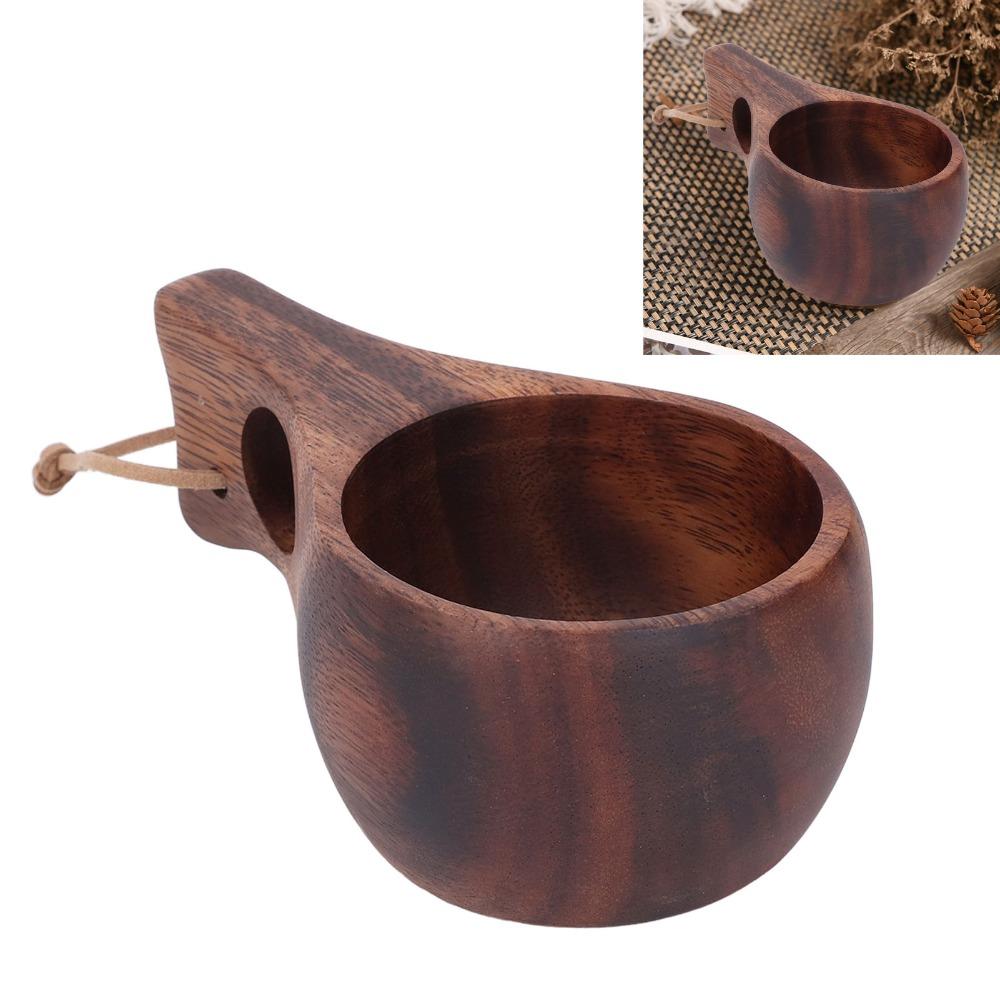 Wood Grain Wood Camp Mug Portable Wood Mug Camping Use Wood Drinking Cup Cool Drinking