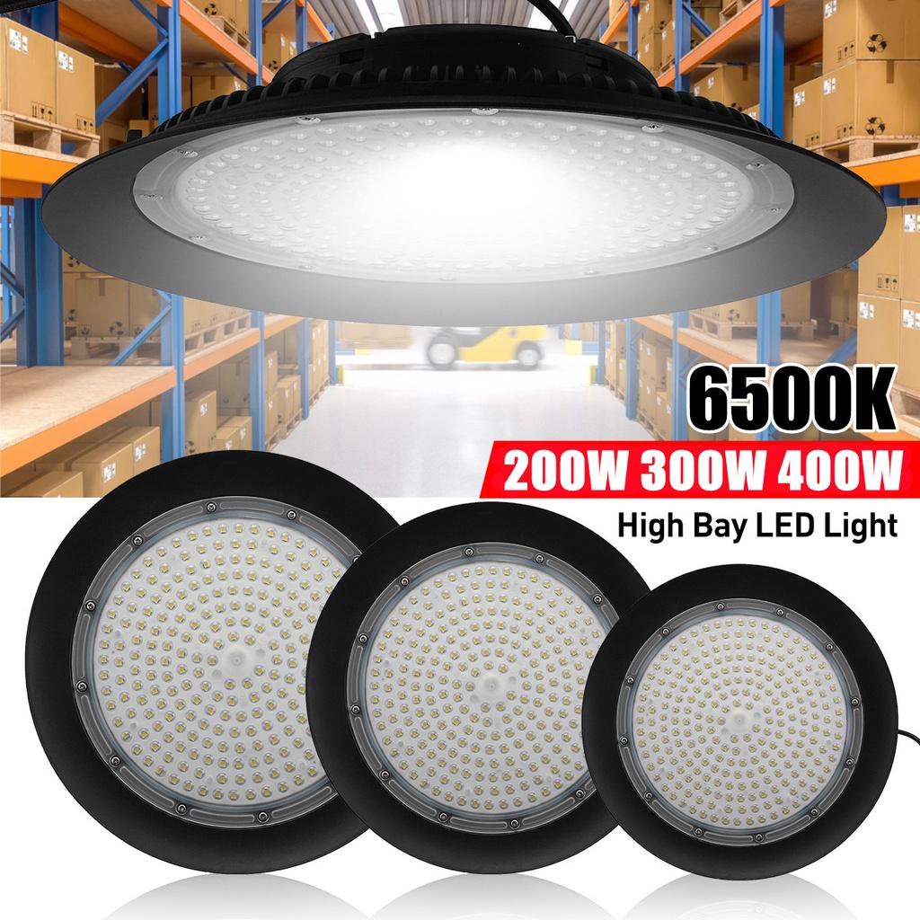AC220V 6500K 200W 300W 500W Светодиодный светильник High Bay Высокая яркость Промышленное освещение Мастерская Склад Гараж Светодиодная лампа НЛО