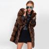 LJX Young Fashion Versatile Celebrity Fox Fur Coat Elegant Women's Autumn Coat Loose Women's Coat Luxury Party Coat Street Band Coat