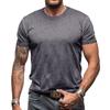 Summer Classic Men's Round Neck Tough Guy Solid Color T-shirt