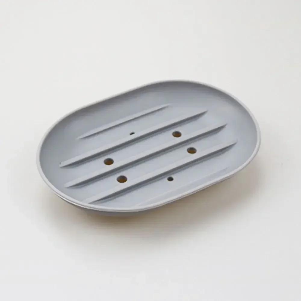 Anti-slip Silicone Soap Stand Draining Soap Box/dish Oval Silicone  Stand Bathroom Soap Box Without Perforation