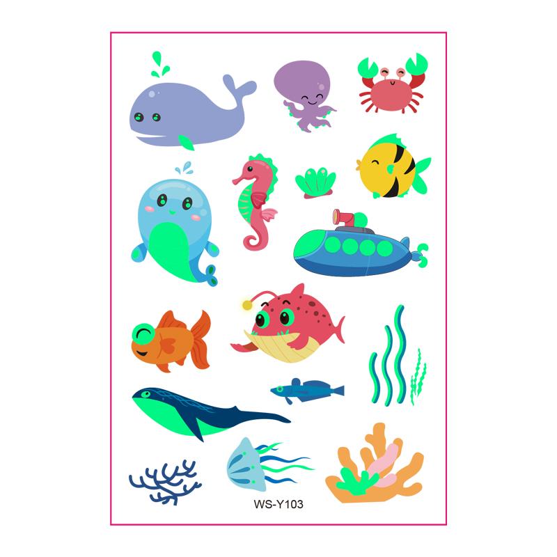 Tattoos for Children Kids Tattoos Stickers Waterproof Luminous Glow in the Dark Custom Temporary Custom Tattoos Temporary