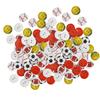 100Pcs Wooden Buttons 2‑Hole Round Shape Basketball Football Mixed Pattern Sewing Buttons