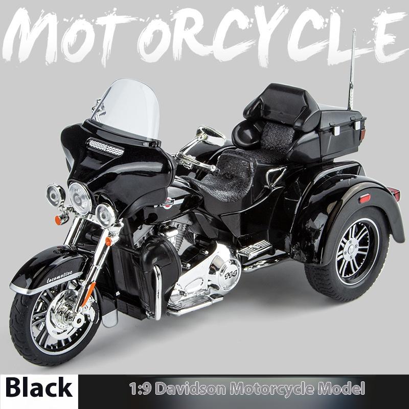 1/9 Harley Davidson TRI GLIDE ULTRA Luxury Tricycle Alloy Diecast Model Motorcycle Sound & Light Collection Decoration Gift BOX