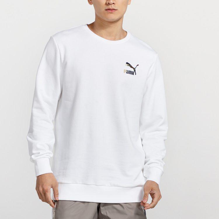 PUMA Sweatshirts Men's White Crew Neck Moderate Regular 578884-02