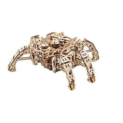 UGEARS 3D-пазл Hexapod Explorer — механический робот-паук — наборы моделей для взрослых с мощным пружинным двигателем
