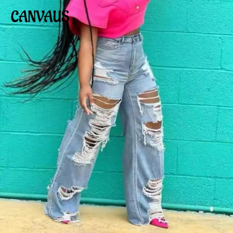 Broken Jeans женские уличные модные брюки с бахромой Micro-large