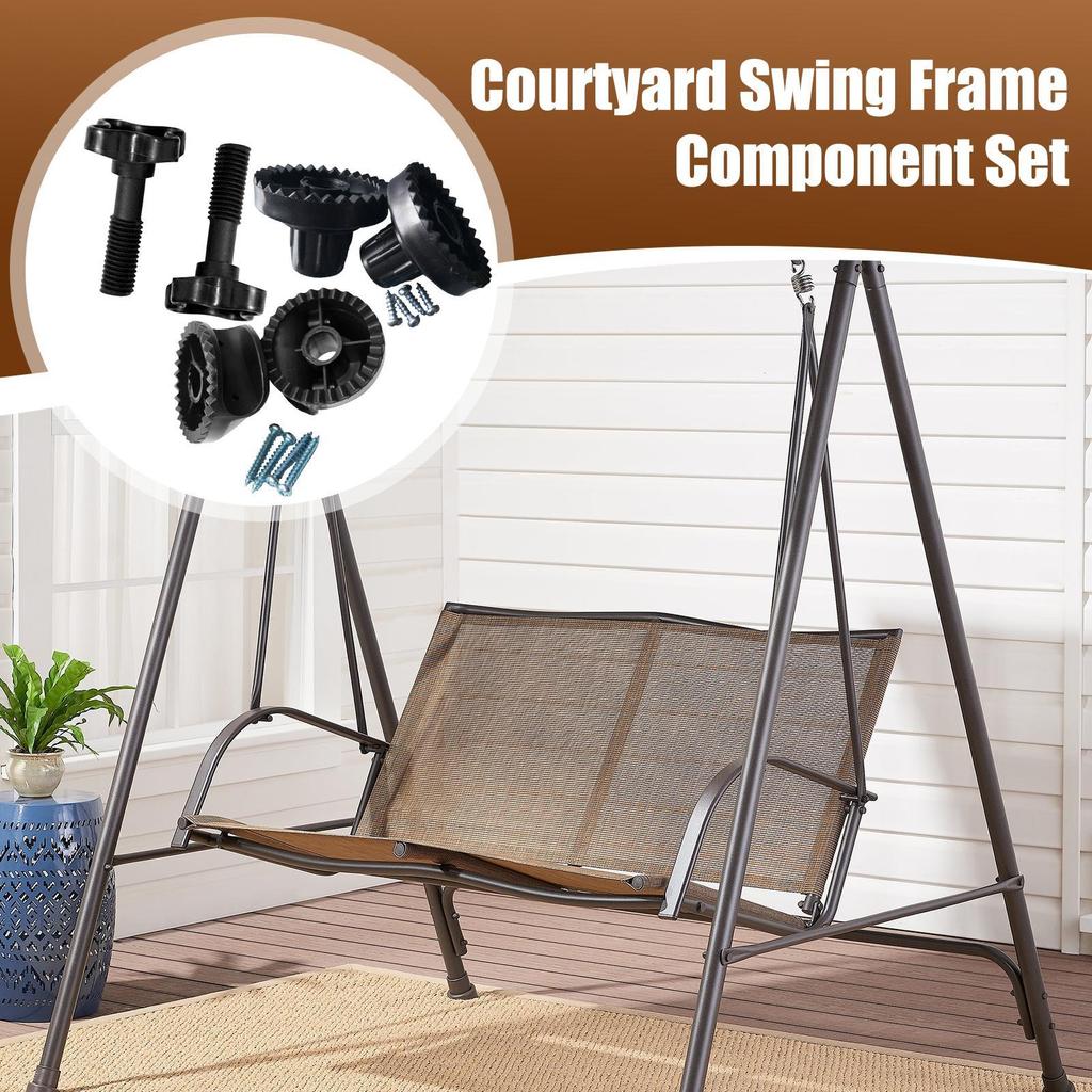 Patio Swing Parts Kit Rustproof Repair Tool Stable Garden Swing Canopy Replacement Fittings for Lawn Patio Porch Backyard Garden