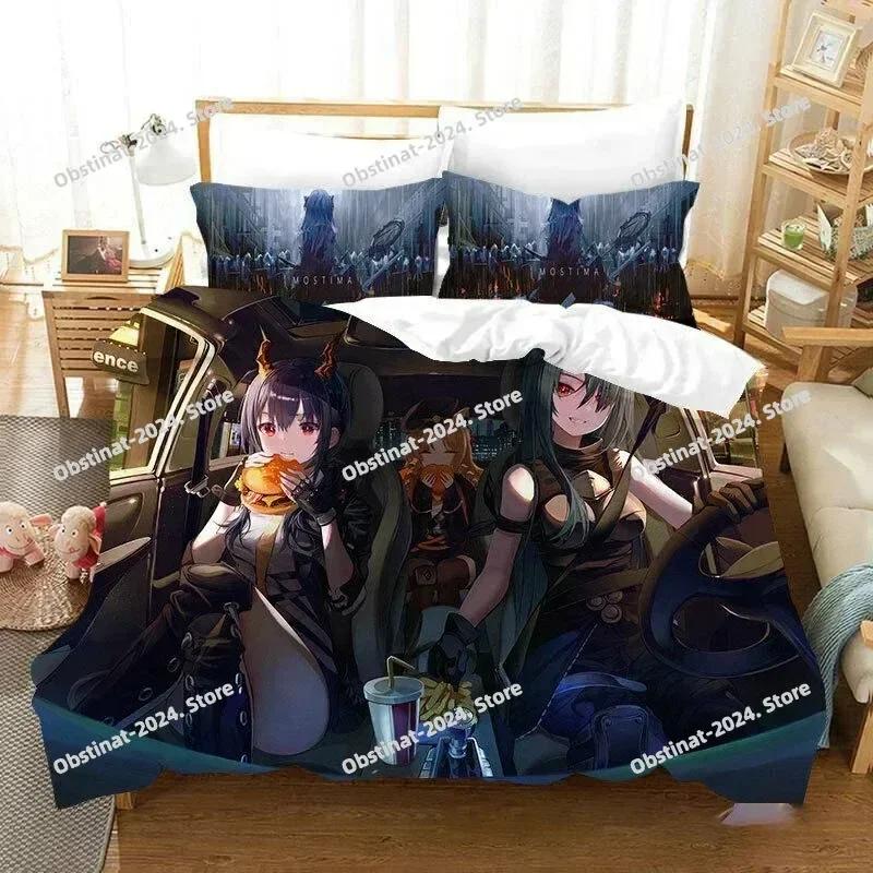 Новый 3D комплект постельного белья Arknights Печатный комплект постельного белья с наволочкой Мягкое покрывало для кровати Мягкое Односпальное Двуспальное Королевский Супер Королевский Размеры