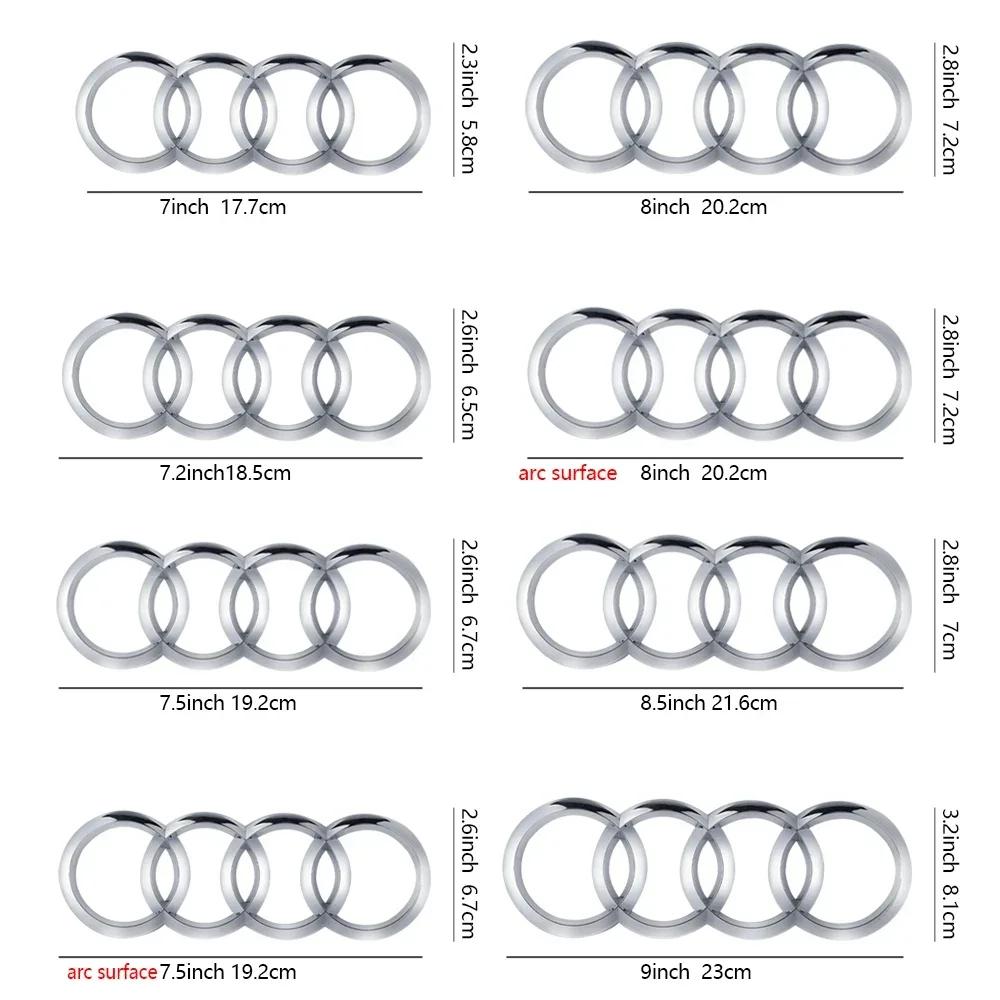 Black Silver ABS 4 Ring Car Hood Bonnet Front Grill Trunk Rear Emblem Logo Badge Sticker For new A3 A4 A5 A6 A7 TT Q2 Q3 Q5 Q8