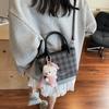 Popular Bag Women's New Fashion Plaid Hand Bag High-end Feeling Shoulder Crossbody Bucket Bag