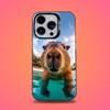 Pet Capybara Cute Phone Case For iPhone 11,12,13,14,15,16,17,Pro,Max,Plus,E,Air,Mini IMD Matte Black