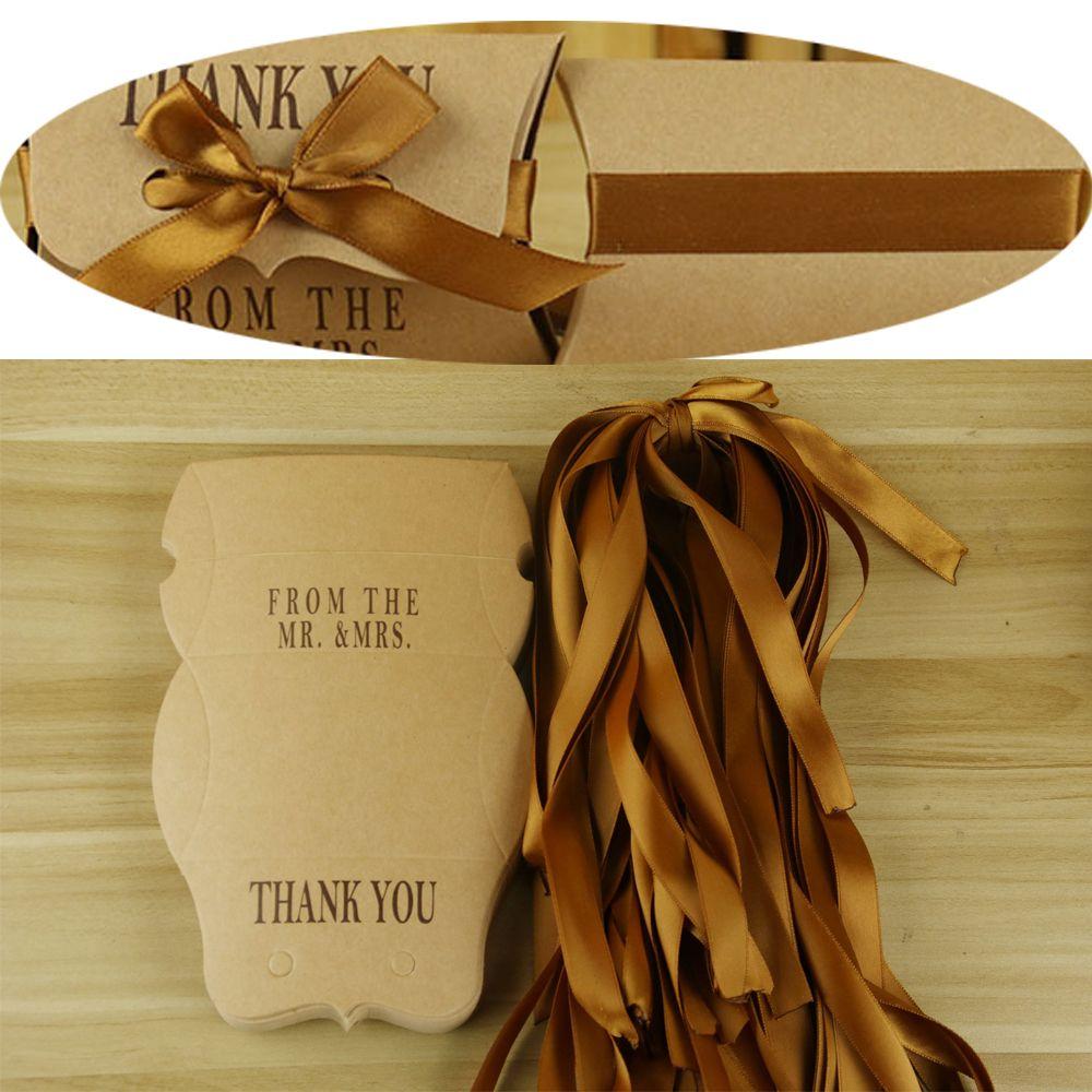 50 PCS Party Supplies Hot Classic Kraft Paper Pillow Shape Candy Box Gift