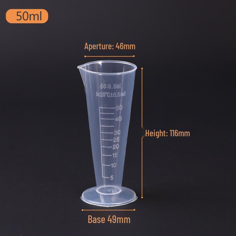 Plastic Triangular Measuring Cup with Scale, Conical Design for Bubble Tea Shops, Lab Equipment, PP Food Grade