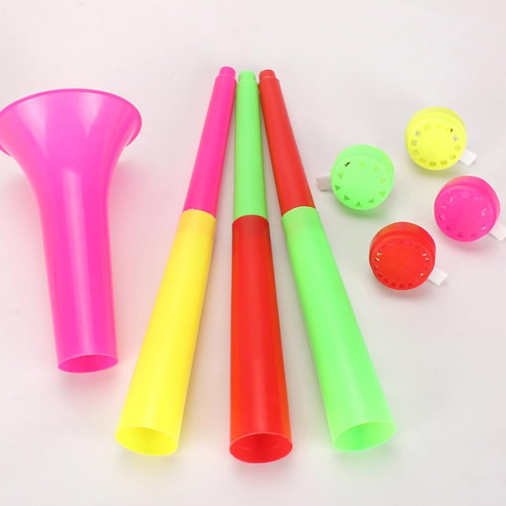 Sports Event Rally Cheer Plastic Horn Set Colored 5PCS