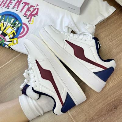 Ретро бордовые туфли на платформе женские модные осенние новые в стиле кампус универсальные повседневные кеды