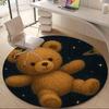 1PC Teddy Space Office Round Area Rug,  Mat Suitable ForOffice, Under Office Chairs Bedroom Living Room Home Decor, Room Deco