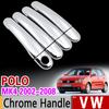 Для VW POLO MK4 2002-2008 9n 9n3 Хромированные накладки на ручки Комплект отделки Volkswagen 2005 2006 2007 GTI Автоаксессуары Наклейки Автостайлинг