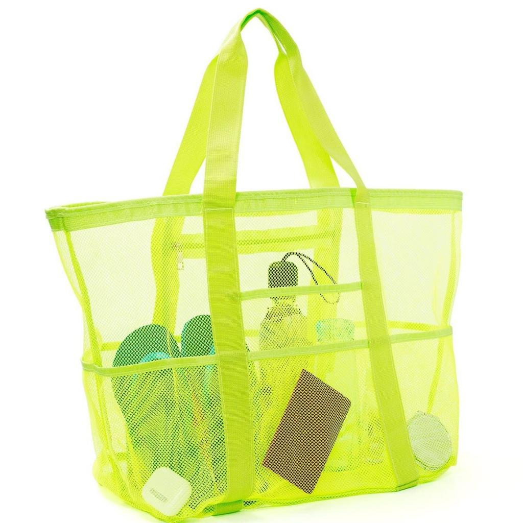 Beach Bag Large Capacity Toy Mesh Swim Bag Multi-Functional Travel Portable Shoulder Beach Bag Swimsuit Storage Bag