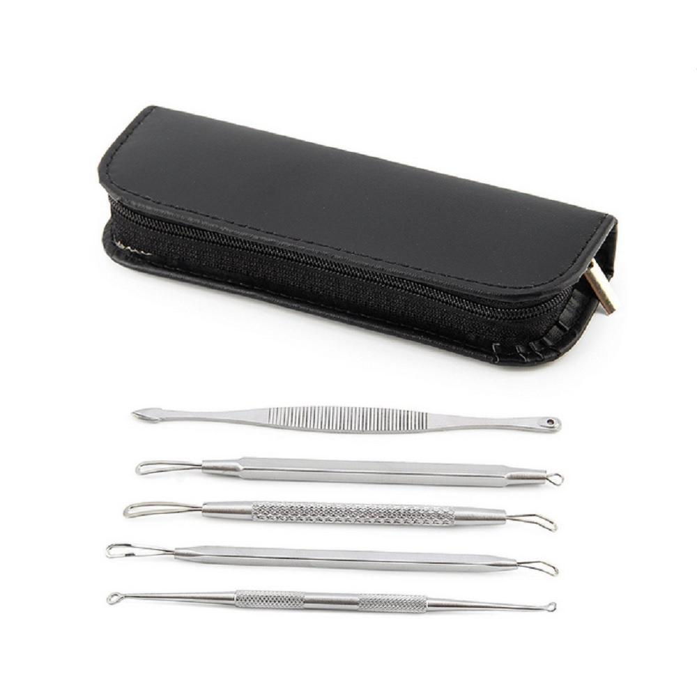 5pcs Pimple Acne Comedone Blackhead Blemish Extractor Remover Tool Kit Stainless