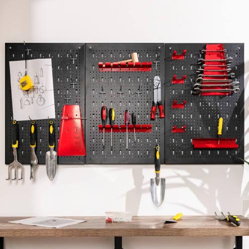 TANGKULA 28-Piece Tool Storage Case, Wall-Mounted Tool Box with Hooks, Ideal for Tool Storage and Small Item Storage In Factory Workshops