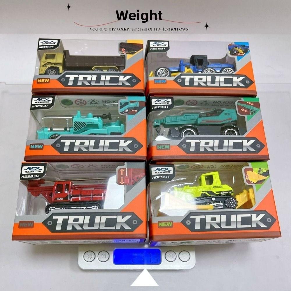 4/6pcs Mini Alloy Engineering Truck Loader 1:64 Simulation Metal Car Model Toy  Sliding Boy Gift