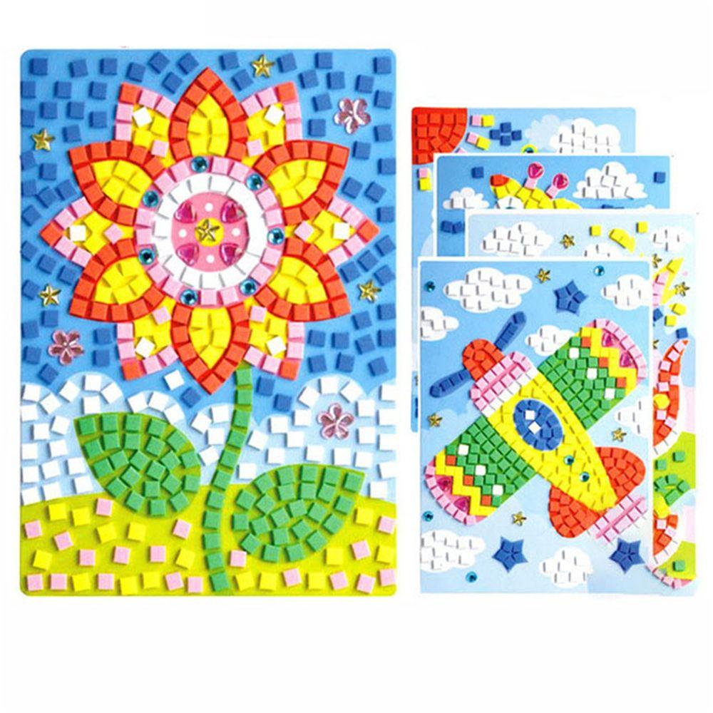 Kids Game DIY Kits Early Educational 3D Mosaics Puzzle EVA Foam Drawing Toys Stickers