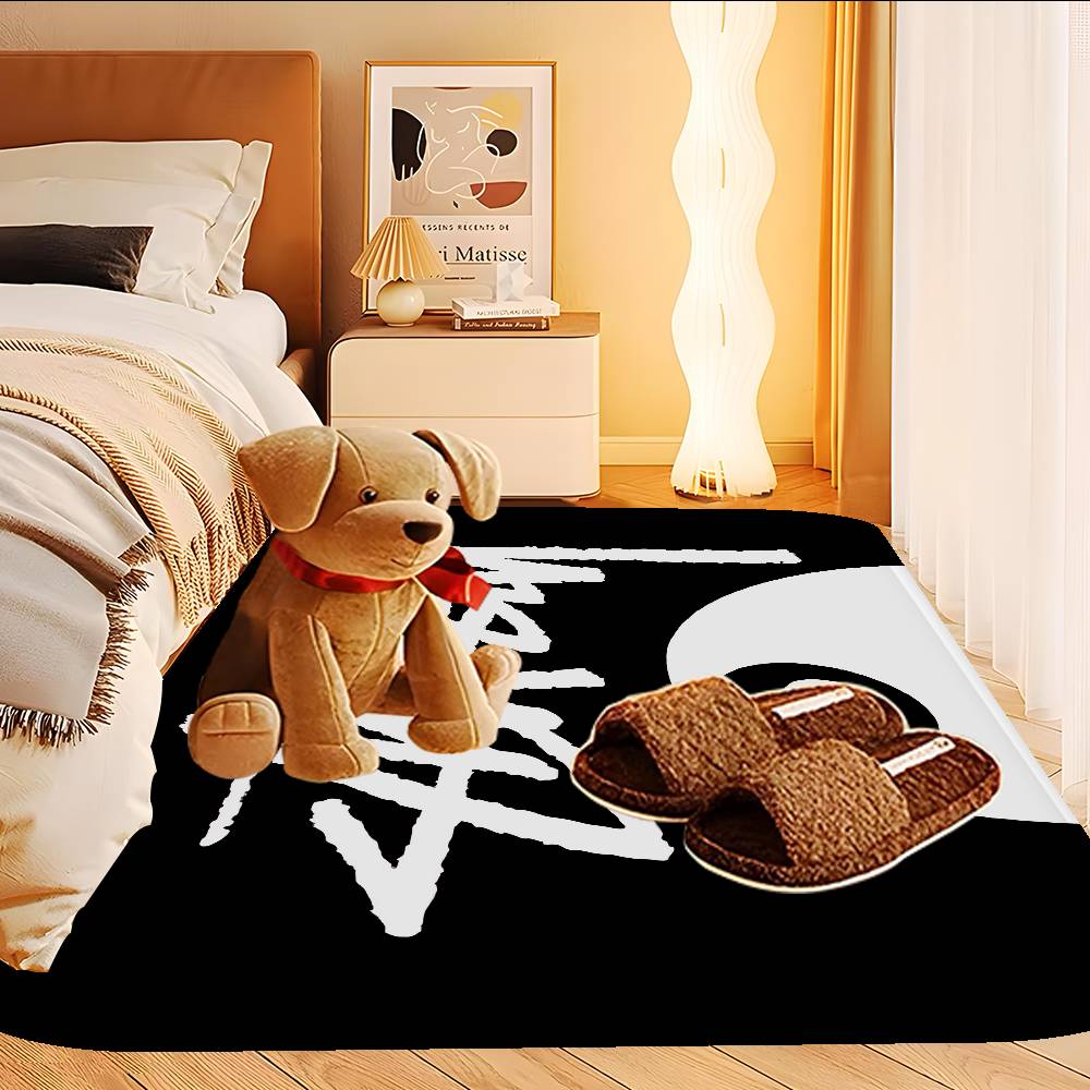 Black And White No Ball Floor Mat INS Style Soft Bedroom Floor House Laundry Room Mat Anti-skid Household Carpets