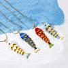 Jewelry Accessories Brass Colorful Small Koi 3D Movable Mini Metal Fish  Earrings