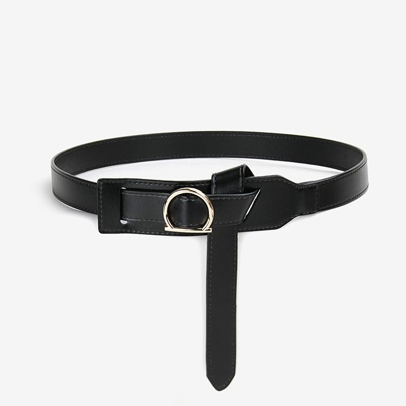 Women's Genuine Leather Belt Without Hole Design High-end Slimming Waist with Suit Jacket Trendy Women's Cowhide Leather Belt