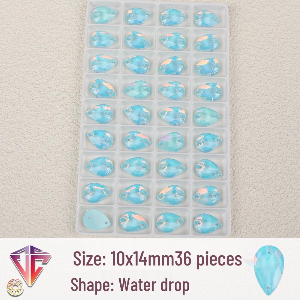 Флуоресцентные мокка каплевидные стразовые бусины - Ручная работа DIY Двухдырочные плоские аксессуары