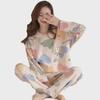 Women's Cute Cartoon Pajama Set - Long-Sleeve Top & Trousers