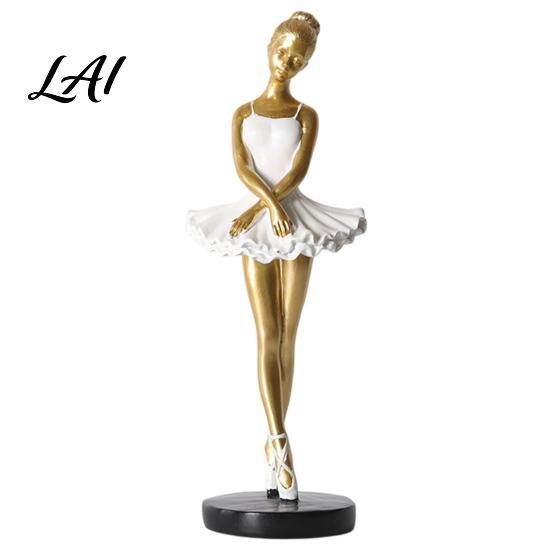 Ballet Figurine Decoration Dancer Figurine Ballerina Statue with Stable Round Base Resin Counterweighted Base Figurines Elegant Desktop Art