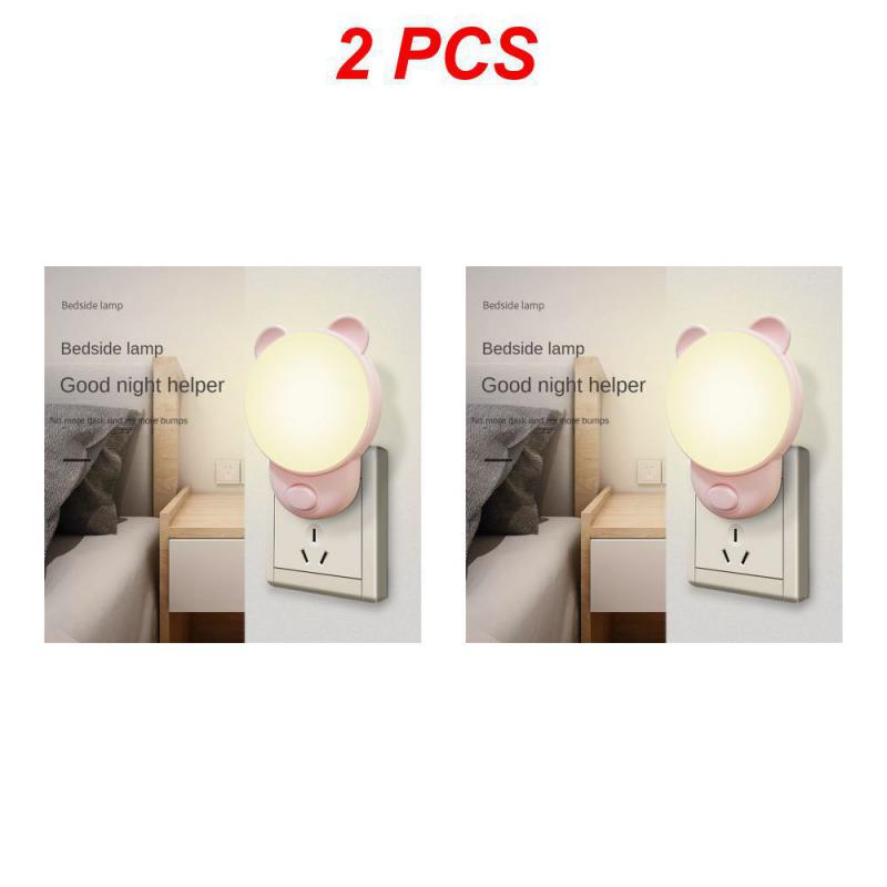 LED Plug-in Night Light LED Dimmer Baby Nursing Eye Sleep Light Bedroom Sleep Light Plug LED Energy Saving Cute Mini Lamp