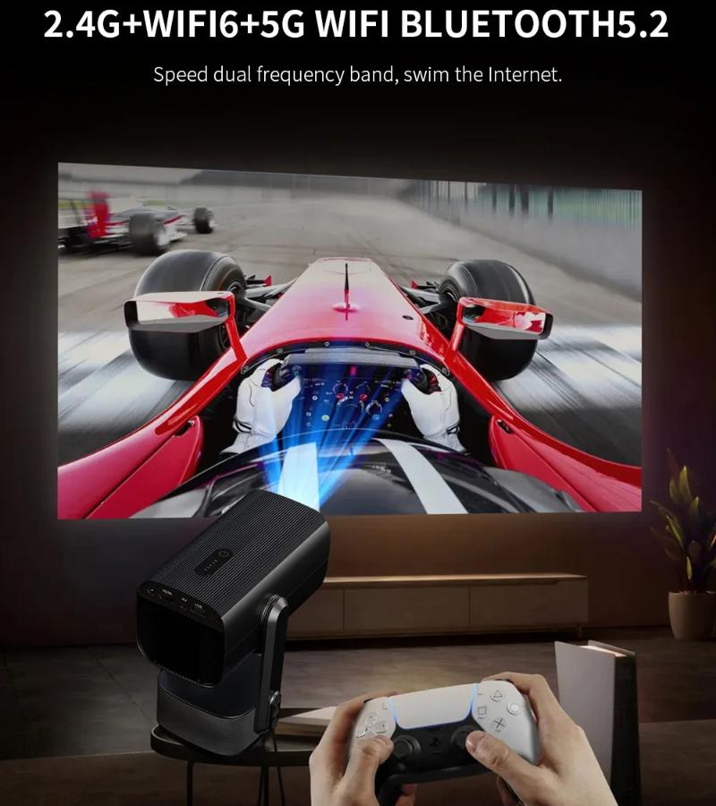 Проектор Salange K2 со встроенным аккумулятором 5200 мАч, 4K HD, Bluetooth, Android 11, для уличного кинотеатра с RGB-динамиком