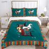 Fashion Ethnic Frame Horse Duvet Cover Comforter Bedding Set Soft Quilt Cover and Pillowcases for Teens Single/Double/Queen/King