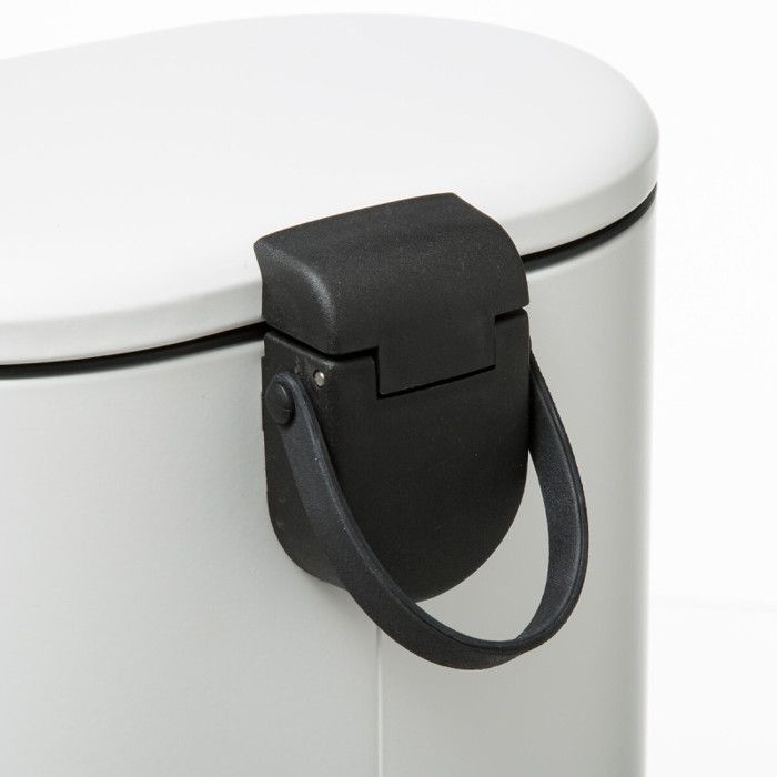 Poubelle "Softclose" à pédale Sili métal 6 l Atmosphéra - 24,2x15,5x30,5 - Blanc