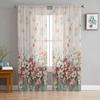 Flowers Plants Gradient Window Tulle Curtains For Living Room Kitchen Modern Window Treatments Voile Curtains