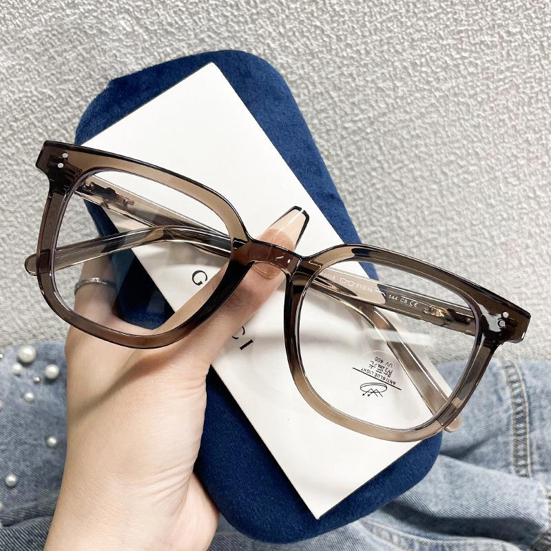 Big Square Frame Woman Glasses Fashion New Rice Nail Anti Blue Light Reading Glasses Female Green Leopard Leg Presbyopia Eyewear