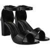 Shoetopia Стильные черные босоножки на блочном каблуке с ремешком на щиколотке для женщин и девочек / UK5