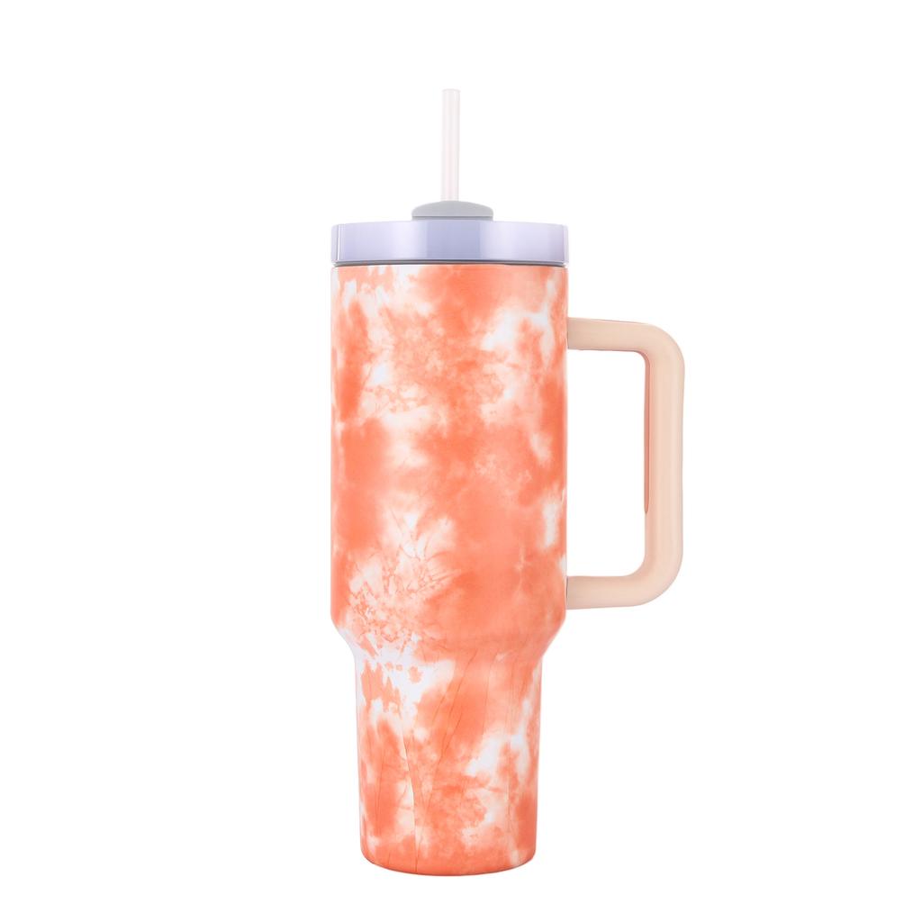 Автомобильная кружка с соломенной ручкой для льда, термос для автомобиля, нержавеющая сталь