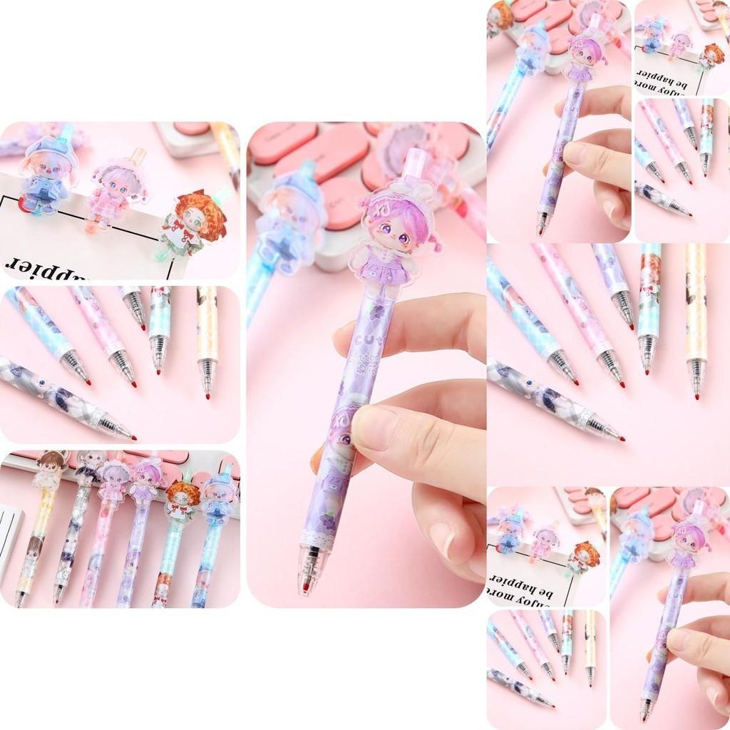 48-piece Box Of 0.5mm Cartoon Cotton Doll Sticky Push Pens Great For Students And Girls 926)
