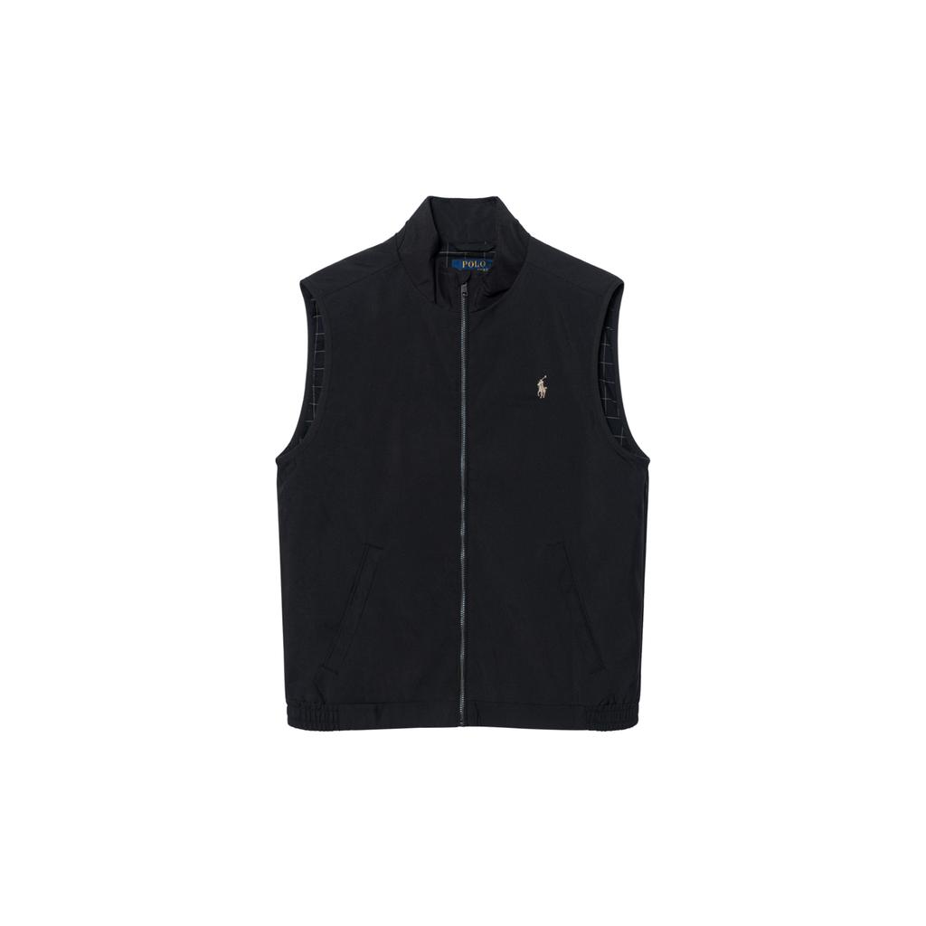 Polo Ralph Lauren Stand Collar Zipper Sleeveless Solid Vest Men Vest Black 710777340-006
