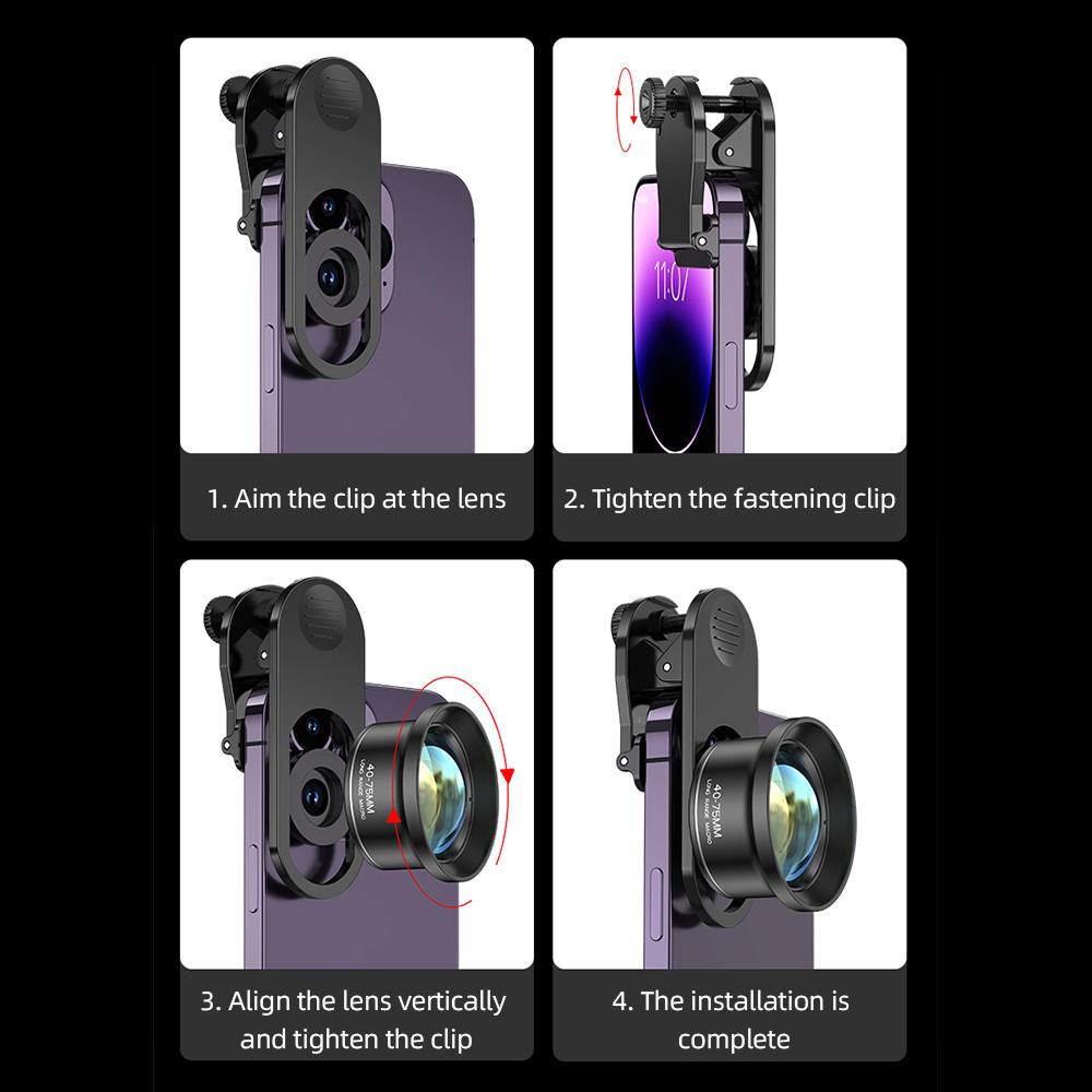 10X Universal Smartphone Macro Lens 4K Ultra High Definition Phone Camera Lens with Phone Clip